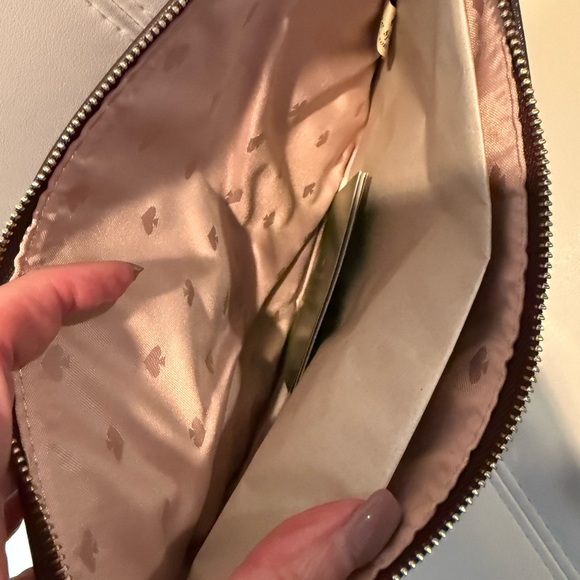 Kate Spade Ash St. Logo Large Tassel Pouch Purple Canvas - Picture 5 of 5